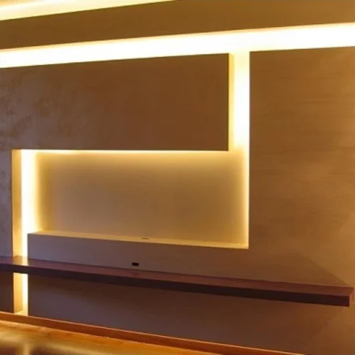 Controparete in cartongesso con inserimento di luci LED
